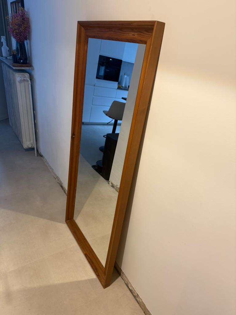 Houten spiegel 165 cm, Ophalen, Zo goed als nieuw