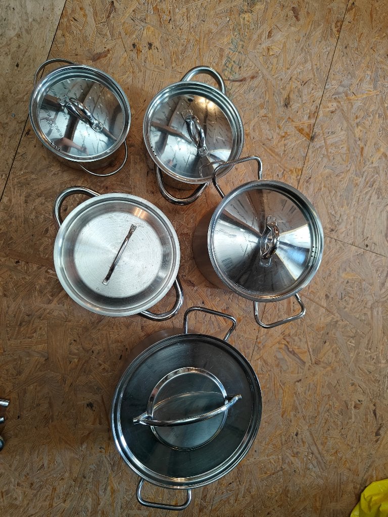 Kookpotten 5-delig, Ophalen, Zo goed als nieuw, Kookpan, Met deksel