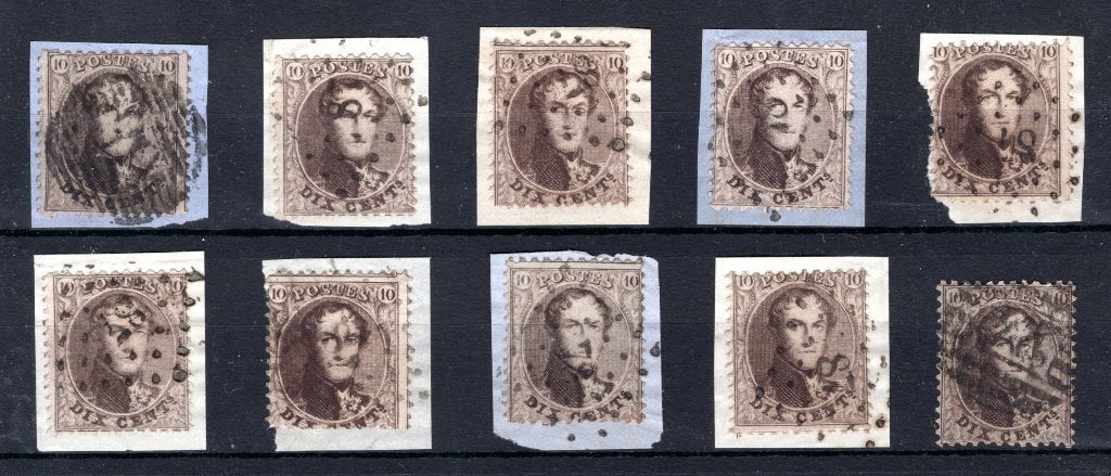 (B) 14 gestempeld 1863 - Getande medaillons (10 stuks) - 1, Postzegels en Munten, Verzenden, Gestempeld, Gestempeld