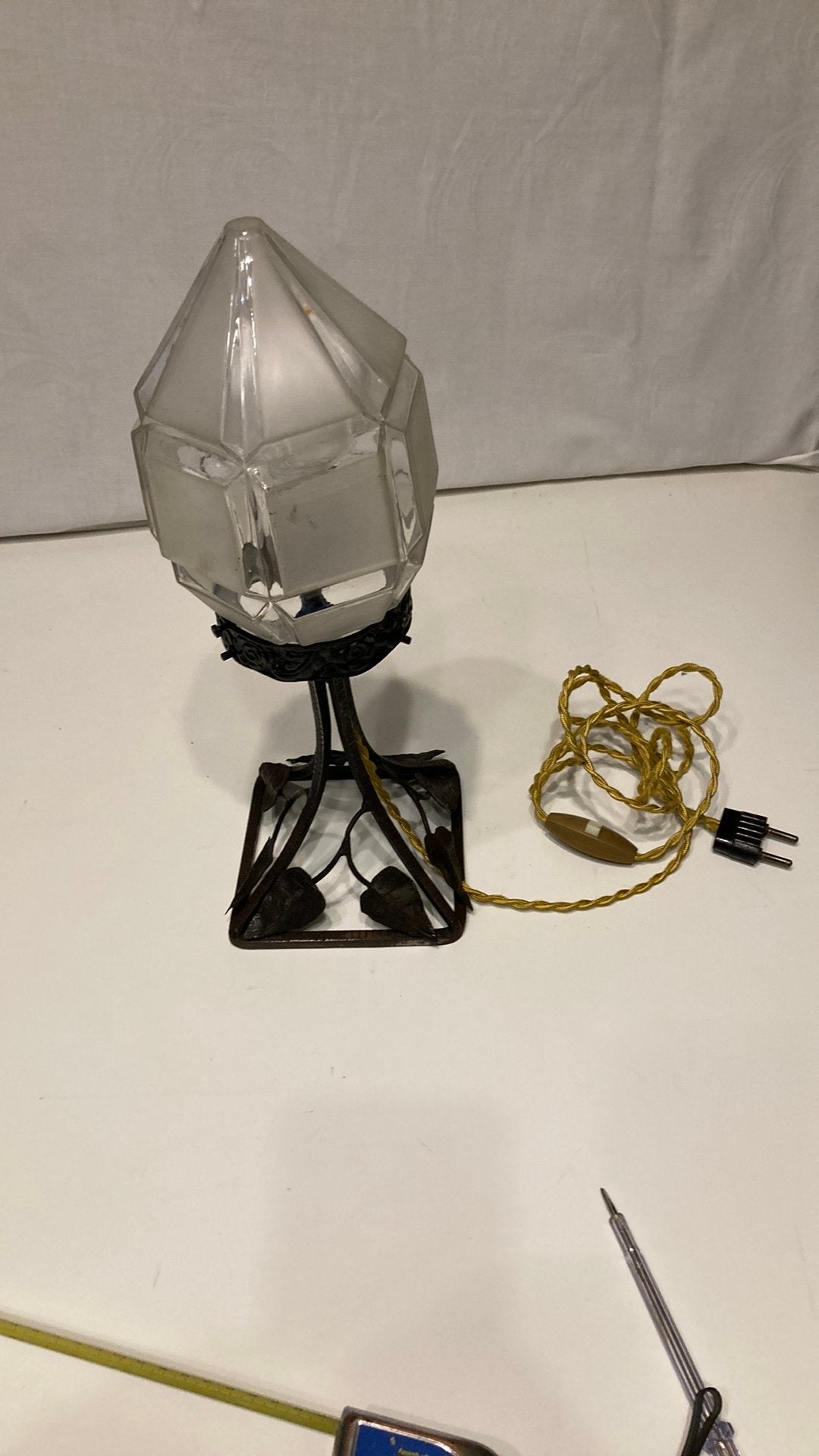 Lampe art deco fer forgé, Enlèvement ou Envoi