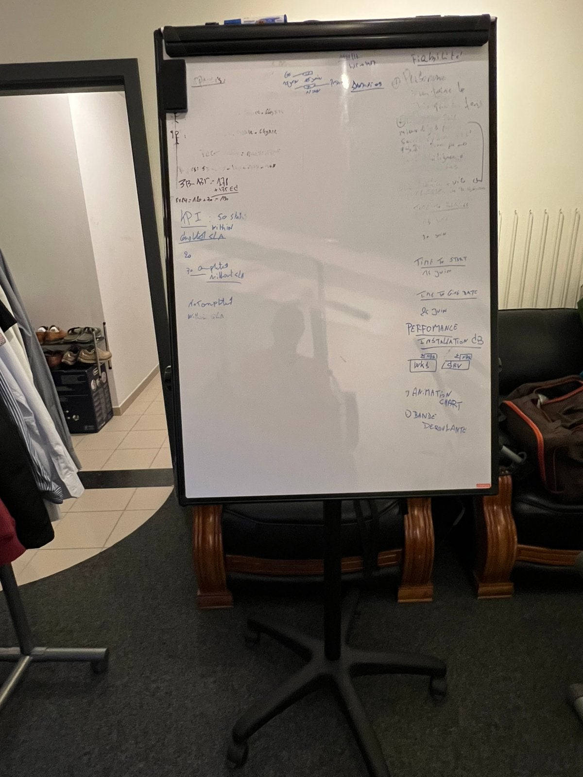 Tableau blanc magnétique sur roulettes, Enlèvement, Utilisé