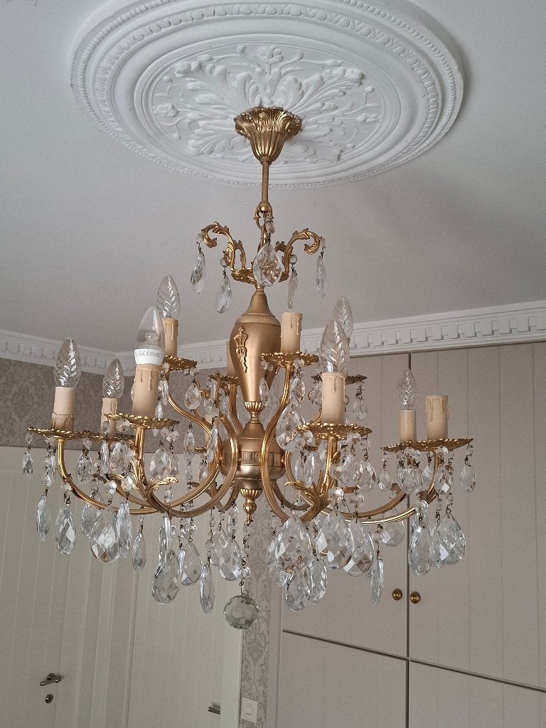 kroonluchters, Huis en Inrichting, Lampen | Kroonluchters, Ophalen, Gebruikt, Glas, Klassiek