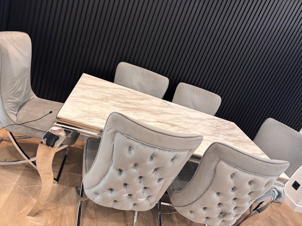 Table et chaise, 150 à 200 cm, Cinq personnes ou plus, Marbre, Enlèvement