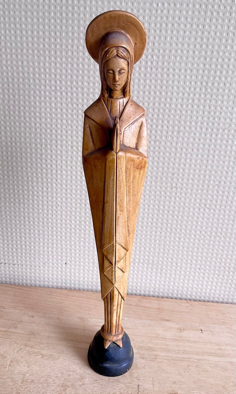Vintage gipsen Maria beeld - gestileerd, Ophalen of Verzenden