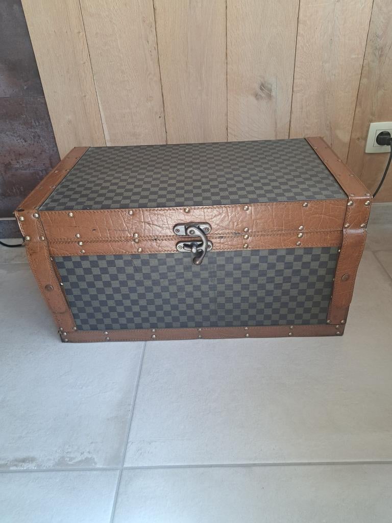 Vintage koffer Damier-Ebene patroon, Maison & Meubles, Enlèvement, Utilisé, Moins de 50 cm, Moins de 50 cm