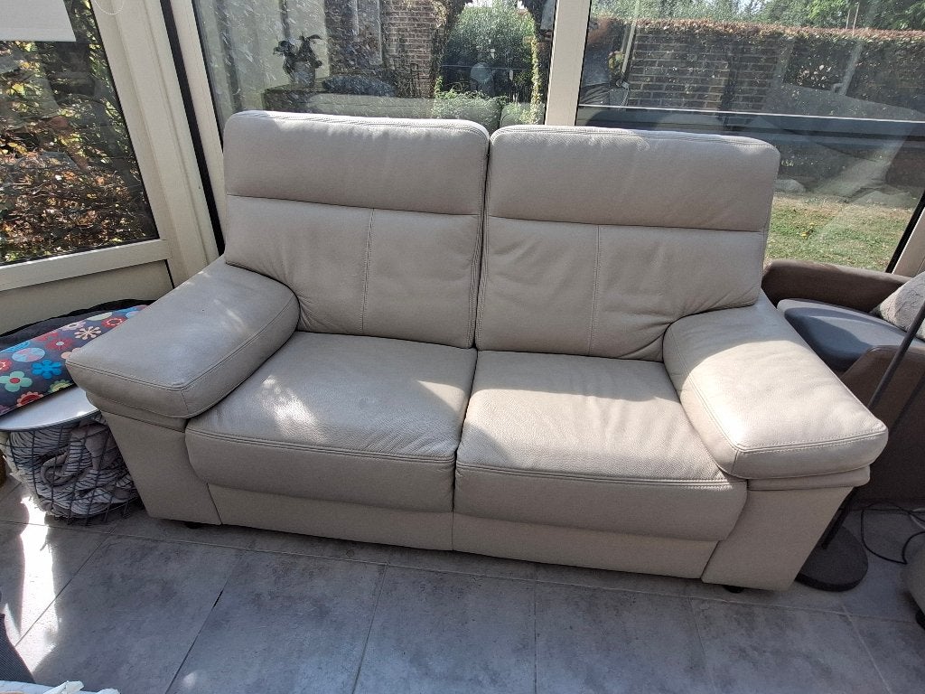 zetel, Ophalen, Leder, 150 tot 200 cm, Zo goed als nieuw