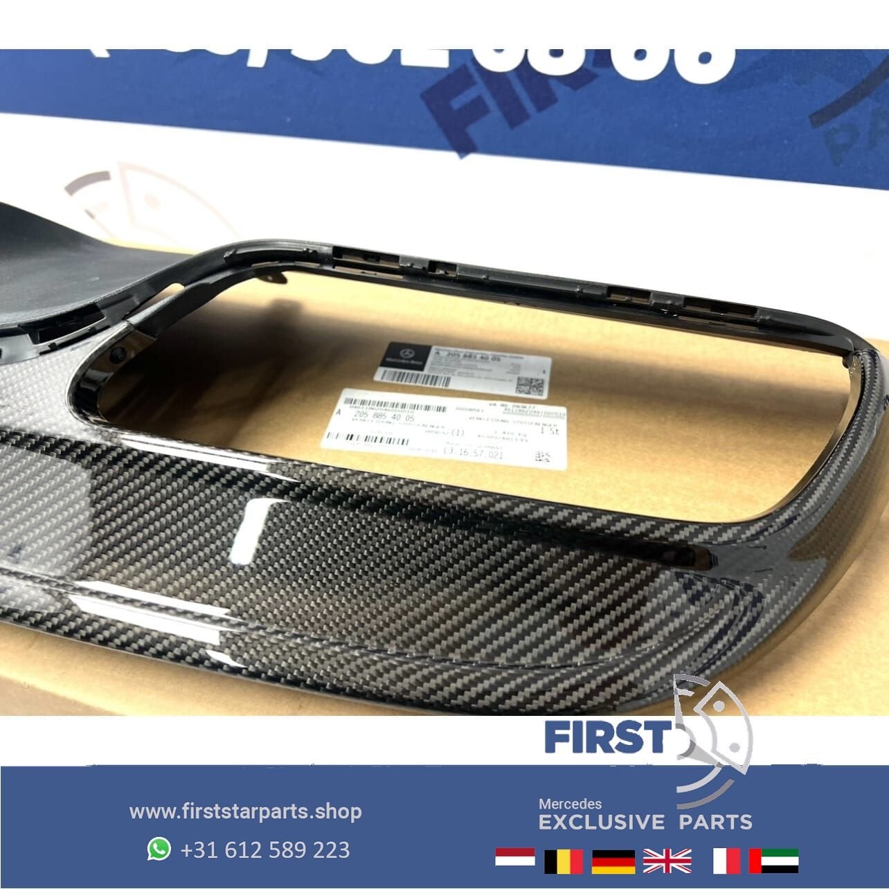 W205 C63S AMG CARBON DIFFUSER A2058857538 / A2058854005 ACHT, Utilisé, -, -, Enlèvement ou Envoi
