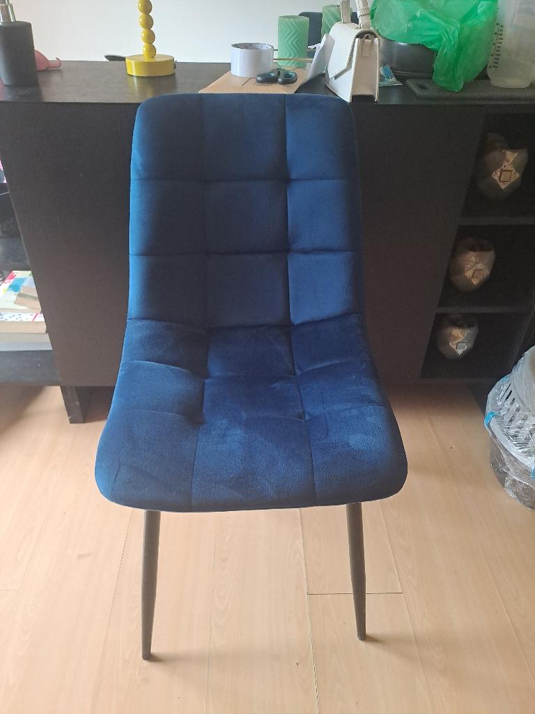 Stoel antibes velvet donkerblauw of zwart, Huis en Inrichting, Ophalen, Zo goed als nieuw, Rood
