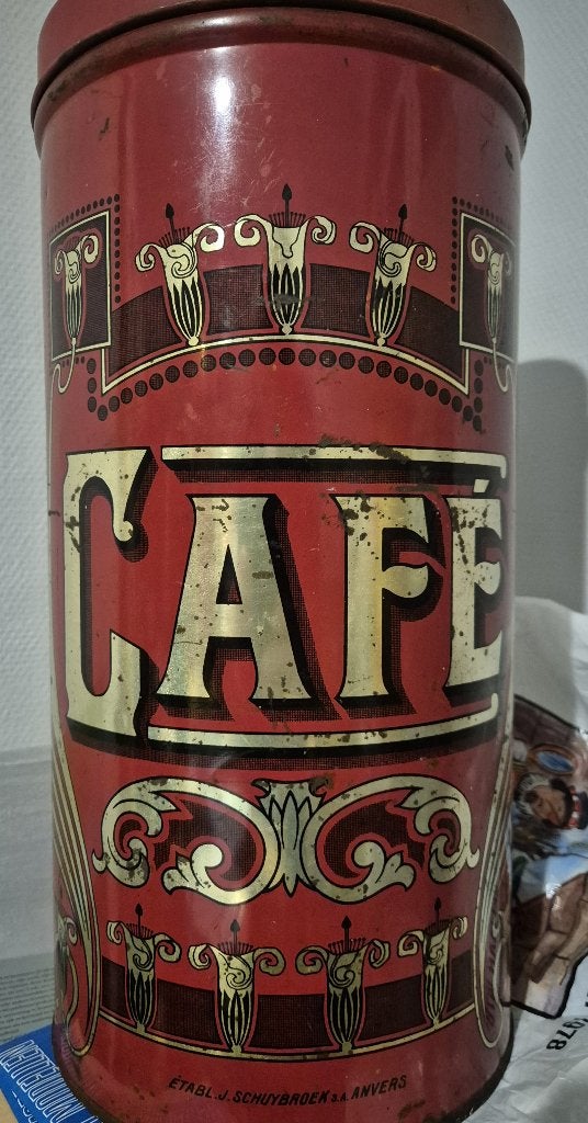 Groot oud koffieblik café, Collections, Enlèvement, Utilisé, Café