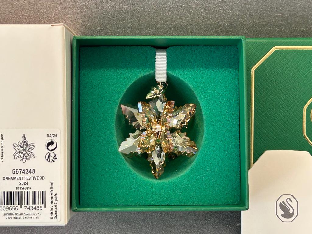Swarovski Kerstster Lim Ed 2024, 3D Ornament, Golden Shadow, Verzamelen, Ophalen of Verzenden, Nieuw, Figuurtje