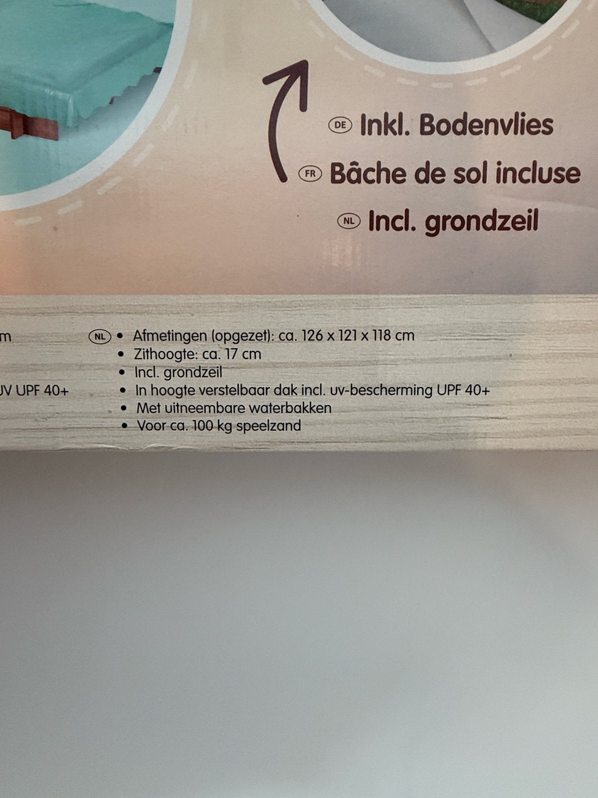 Zandbak met afdak - Vanaf 18+ maanden, Ophalen, Nieuw