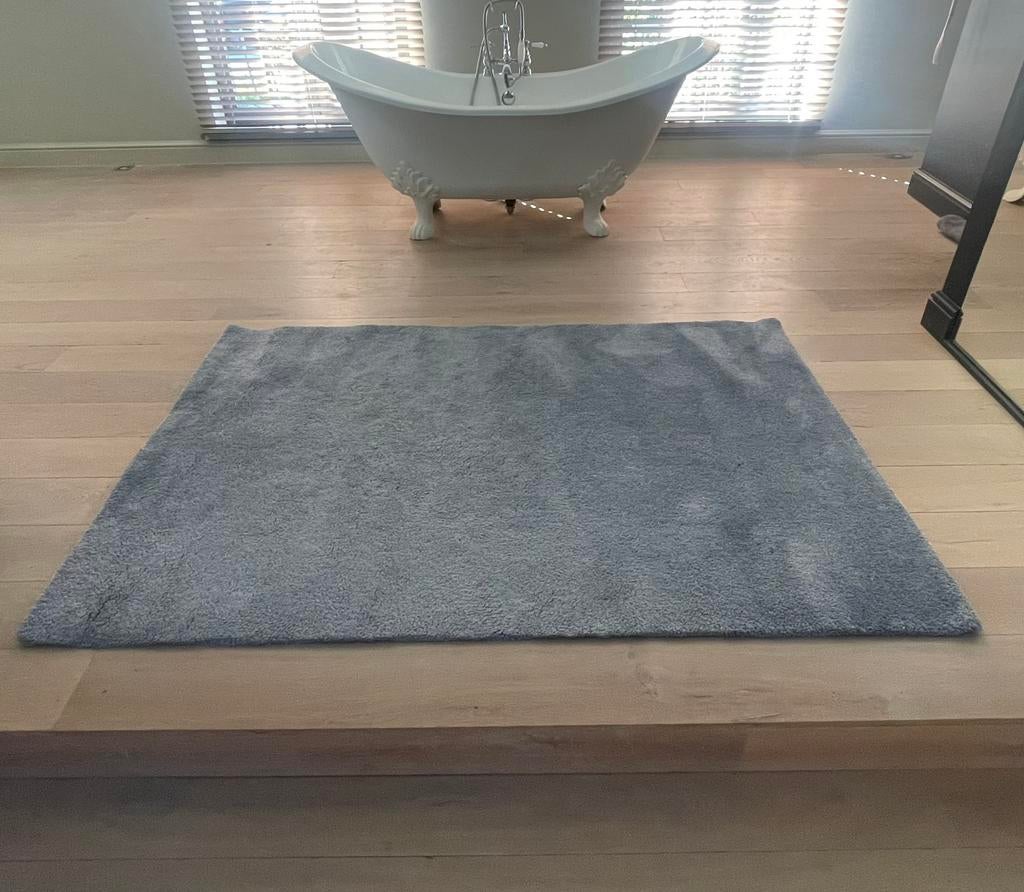 Tapijt Stoense ikea 133x195cm blauw/grijs, Blauw, Ophalen of Verzenden, Zo goed als nieuw, Minder dan 10 m²