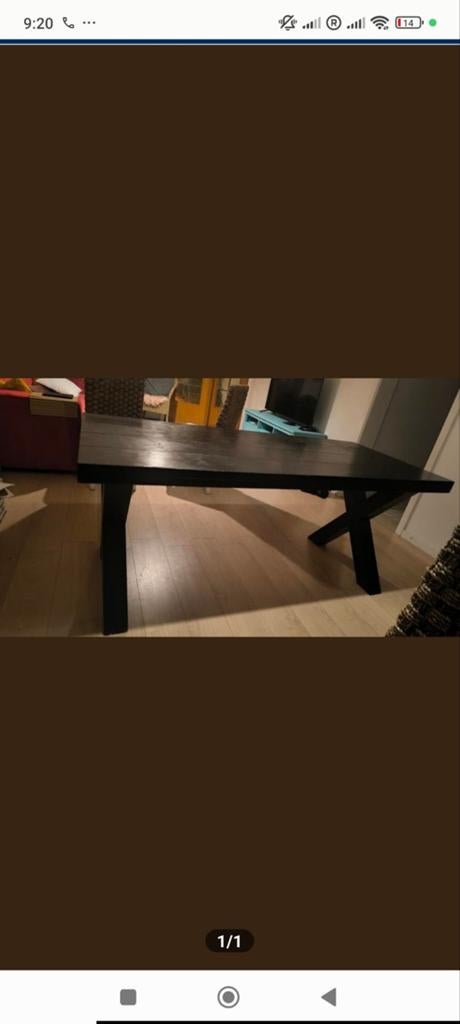 Zwart eettafel 18078 + 4 stoelen, Ophalen