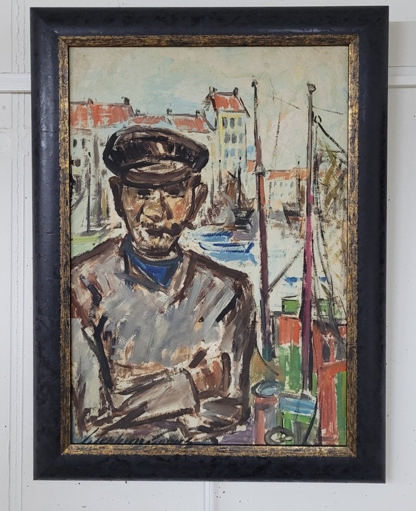 Stephan GORUS, de visser, Antiek en Kunst, Kunst | Schilderijen | Klassiek, Paneel, Portret of Personen, Expressionistisch, Ophalen of Verzenden