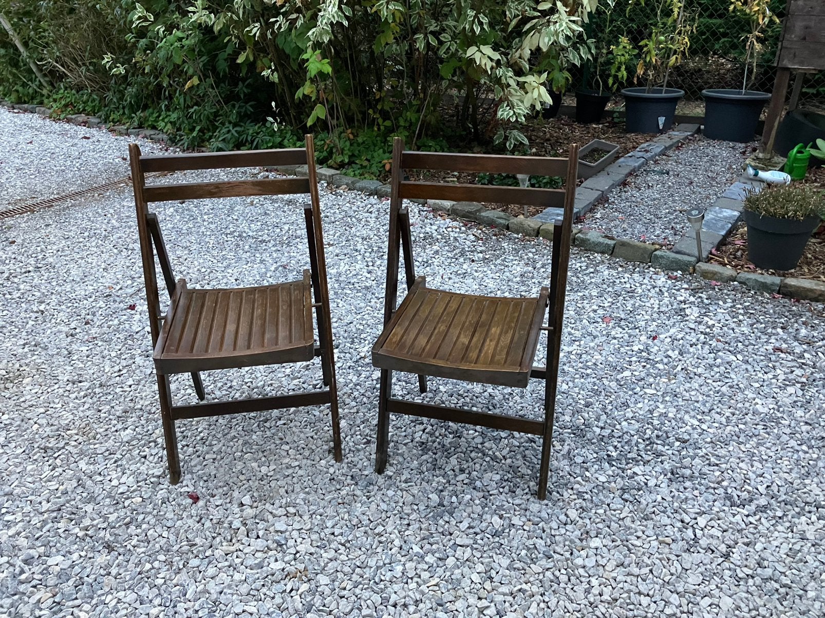 Lot de deux chaises pliantes en bois, Enlèvement, Utilisé, Bois