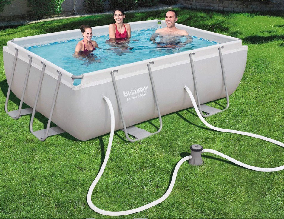 Bestway Power Steel Framepoolset, vierkant,282 x 196 x 84 cm, Jardin & Terrasse, Piscines, 200 à 400 cm, Enlèvement ou Envoi, Moins de 200 cm