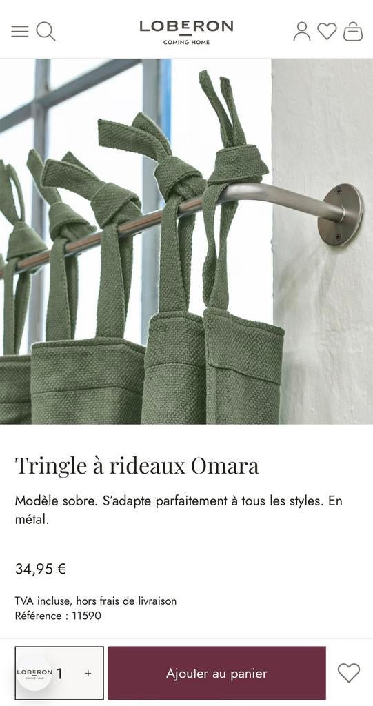 Tringle à rideaux, Enlèvement, Neuf