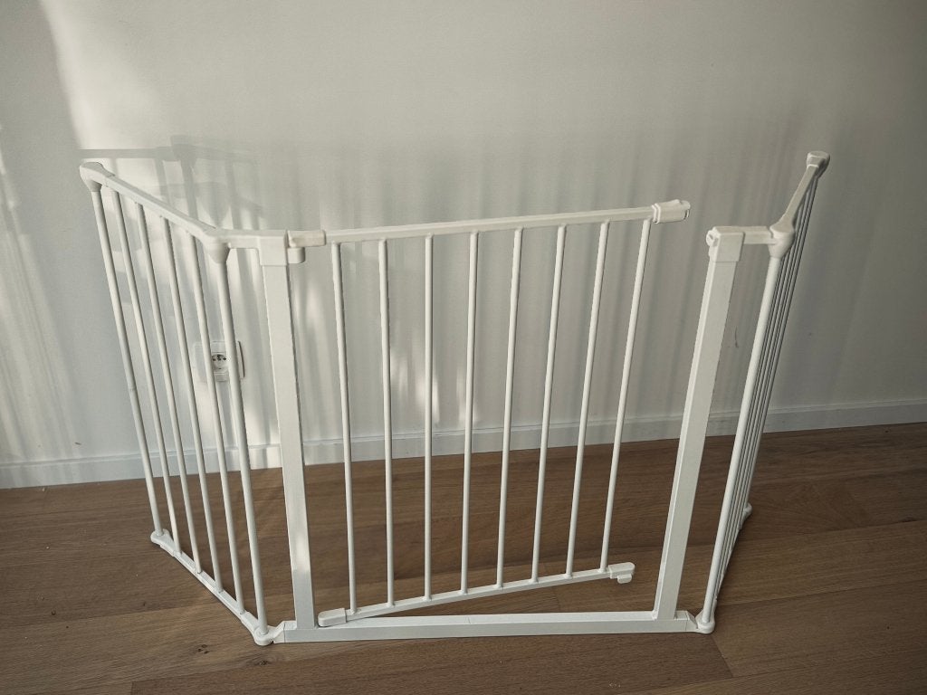 Barrière de sécurité modulable avec porte "BabyDan Flex", Kinderen en Baby's, Ophalen, Zo goed als nieuw, Metaal of IJzer, 115 cm of meer