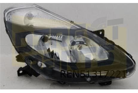 Renault Clio III (2/09-1/11) koplamp Links (zwarte binnenzij, -, -, Nieuw, -
