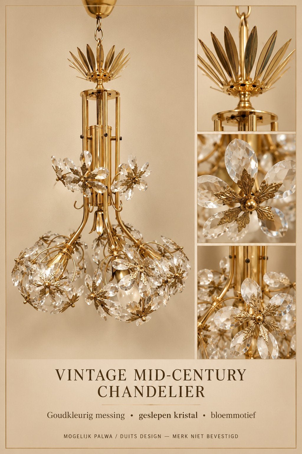 Mid Century luchter, Antiek en Kunst, Ophalen
