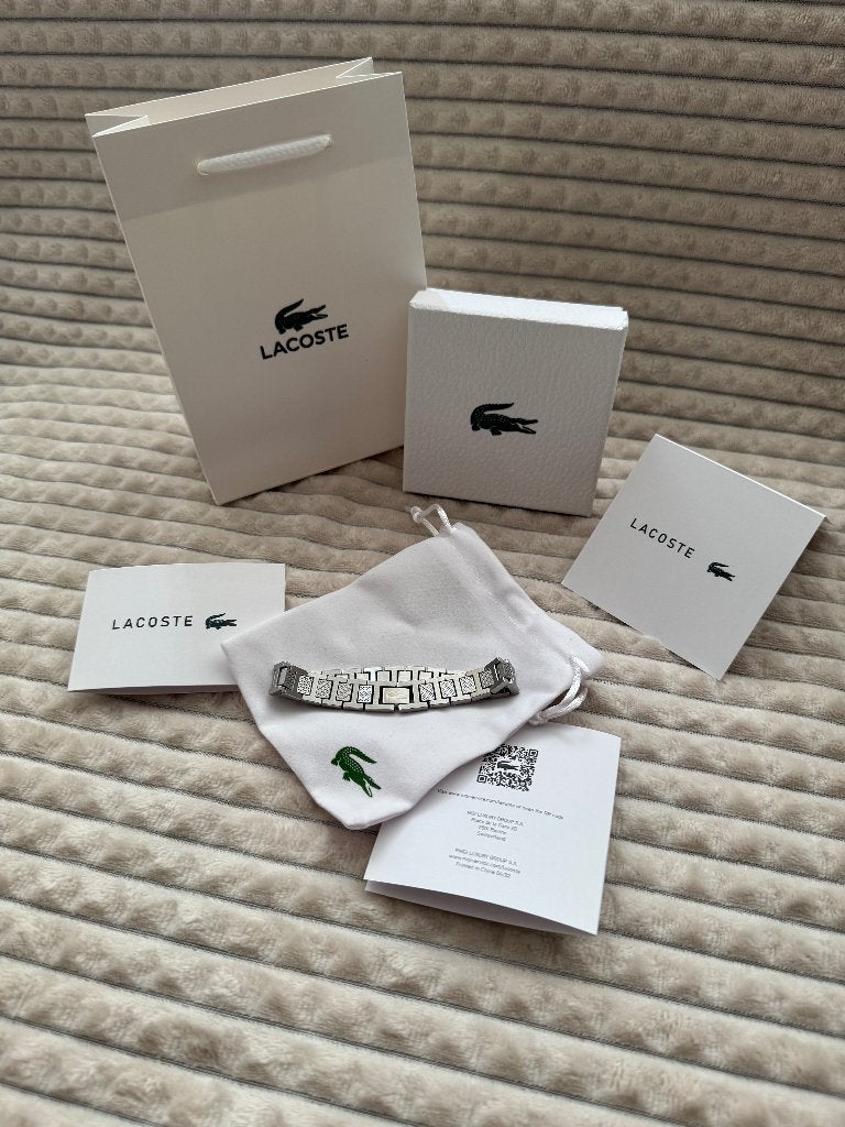 Lacoste Metropole armband, Ophalen of Verzenden, Zo goed als nieuw, Zilver, Staal