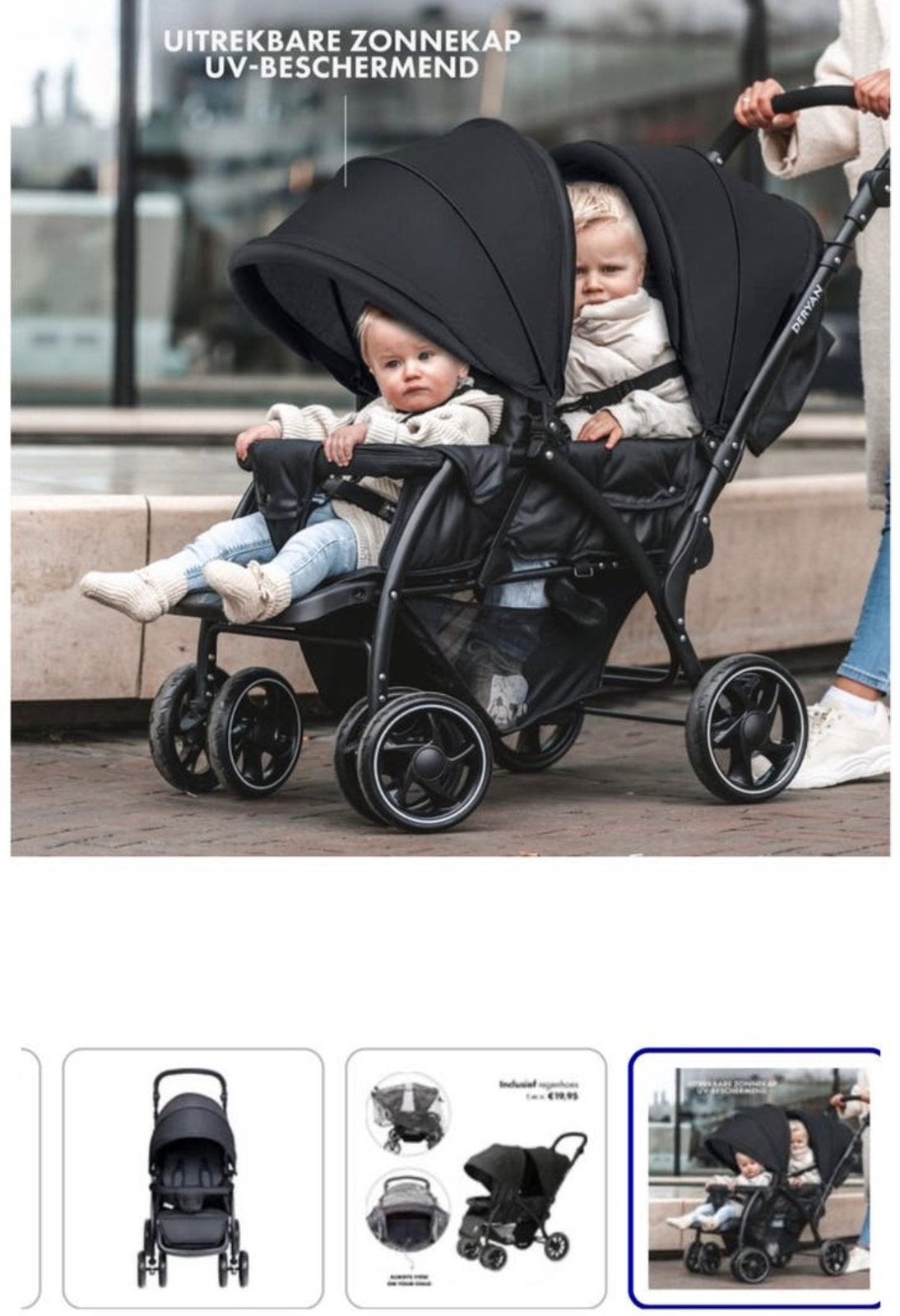 Deryan duo buggy goede staat, Kinderen en Baby's, Buggy's, Ophalen, Zo goed als nieuw