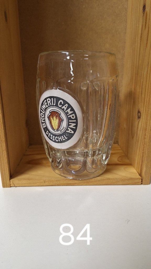 bierglas met handvat Campina (nr84), Ophalen, Gebruikt, Glas of Glazen, Overige merken