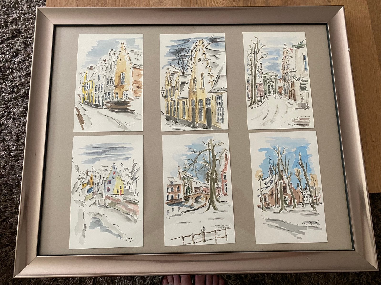 6 x aquarel Brugge, Ophalen