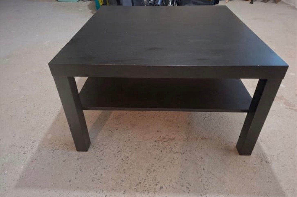 Superbe table basse de salon carrée noire en bois 78cm/78cm, Enlèvement, Comme neuf