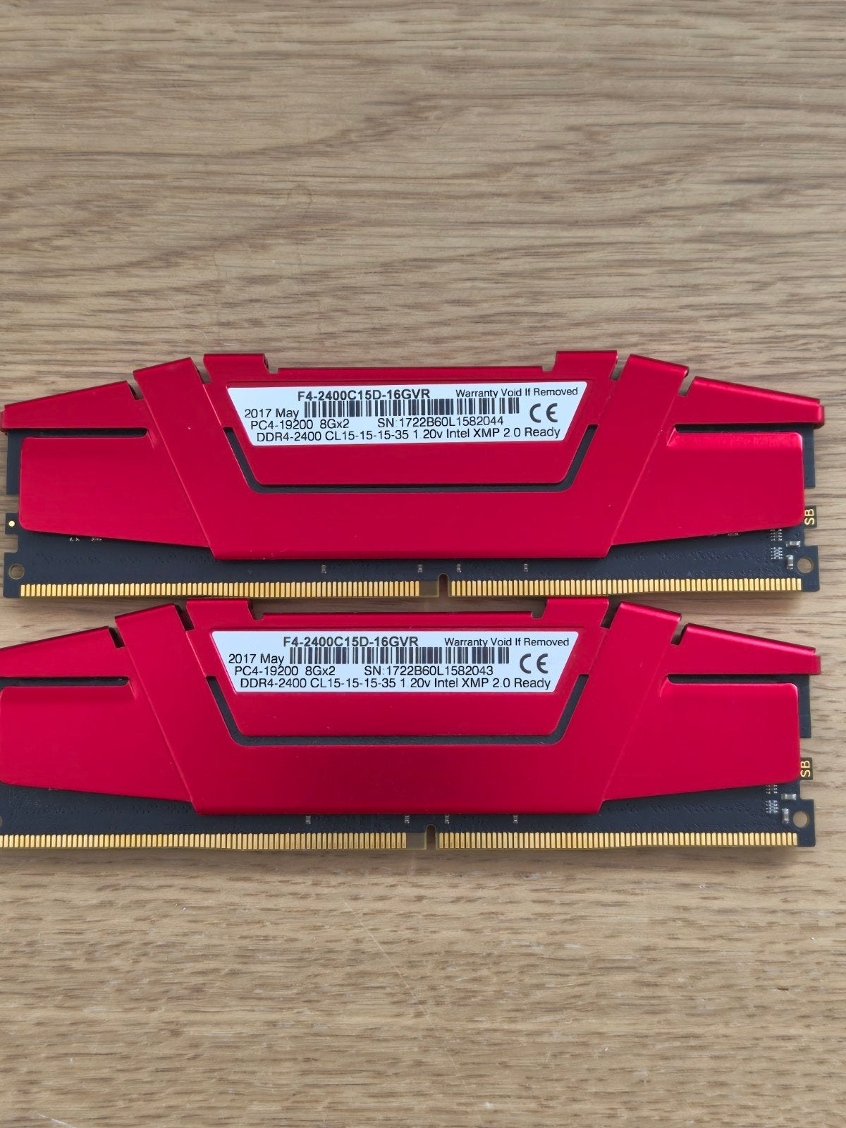Barrettes RAM G Skill 2x8Go DDR4 2400Mhz, DDR4, Ophalen of Verzenden, Zo goed als nieuw, Desktop