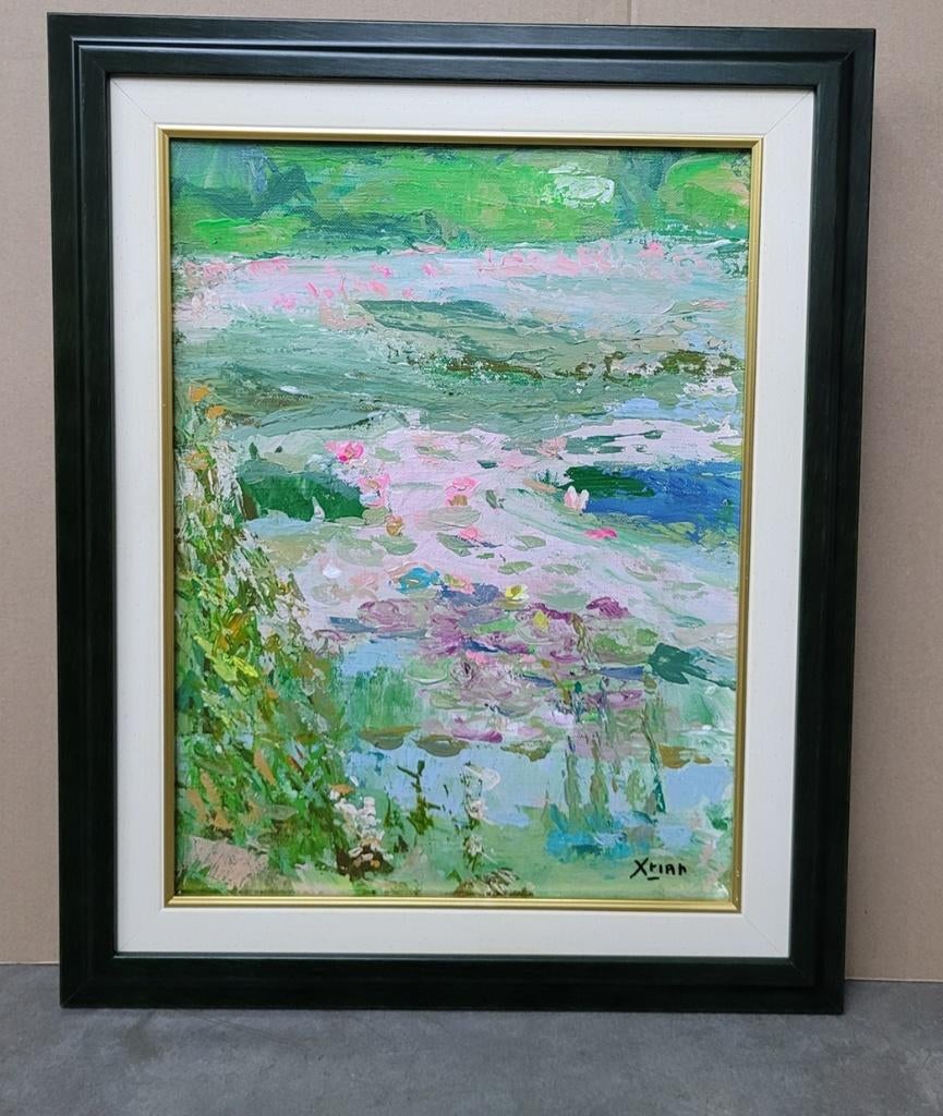XTIAN, Impressionistisch vijverlandschap, Antiek en Kunst, Ophalen of Verzenden
