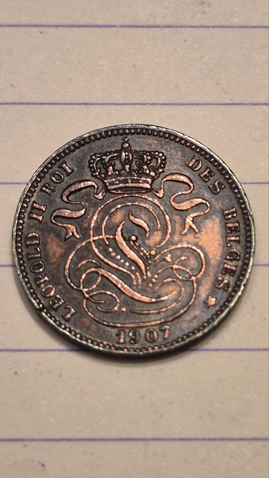 1 centiem koper leopold 2 van 1907 Frans, Timbres & Monnaies, Monnaies | Belgique, Enlèvement ou Envoi, Autre, Monnaie en vrac