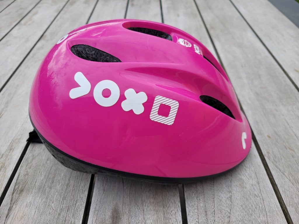 Roze fietshelm kind 47-53 cm (BTWIN Decathlon), Gebruikt, Meisje, B'twin, Ophalen