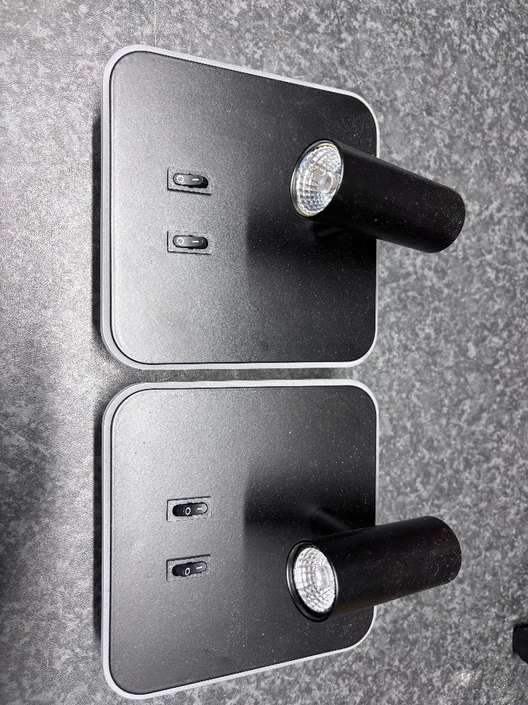 2 lampes de chevet à éclairage aléatoire et à spots, Neuf, Enlèvement ou Envoi, Spot encastrable ou Spot mural, LED