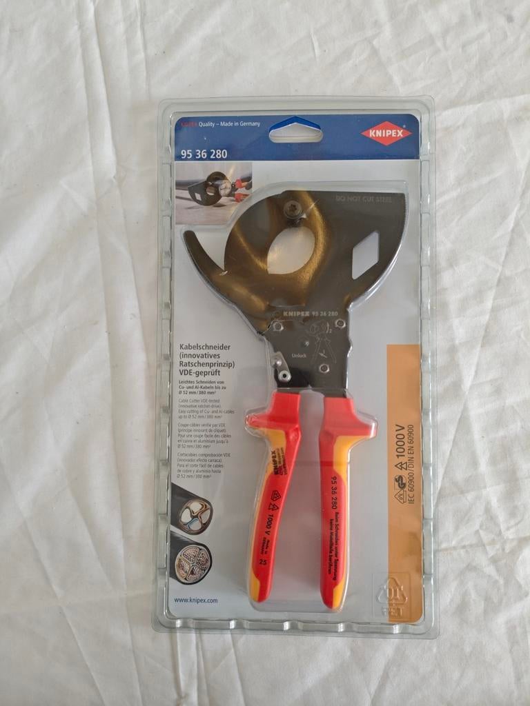 KNIPEX 95 36 280 coupe-câble à cliquet haute performance, Enlèvement, Neuf