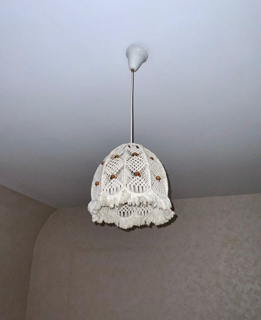 Retro stoffen hanglampjes, Ophalen of Verzenden, Gebruikt