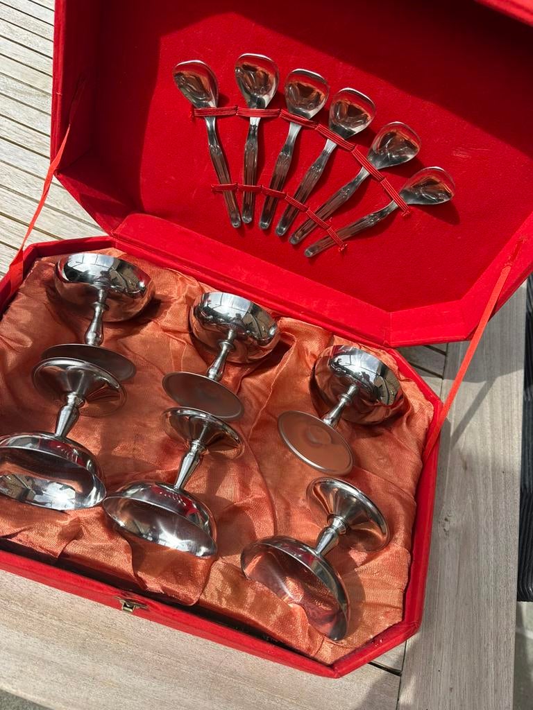 Coupes et cuillères vintage en inox italien CASALINGHI, Enlèvement, Comme neuf
