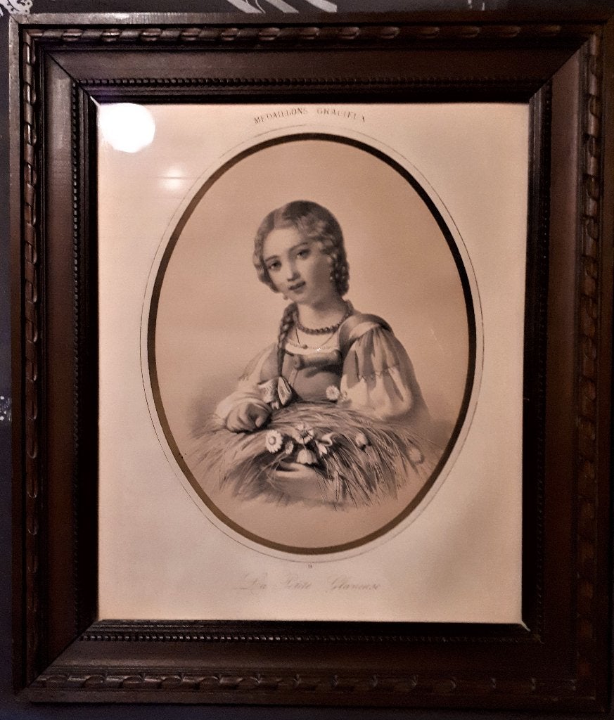 Gravure ancienne, 43 cm, 35 cm, Gravure, Enlèvement