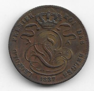 België: 5 cent 1837 ("F" met punt) = morin 70, Postzegels en Munten, Munten | België, Verzenden, Losse munt