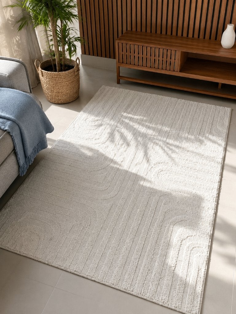Modern vloerkleed Glaze Eco 133x190 cm – wit/crème, Ophalen, Gebruikt, 100 tot 150 cm, X