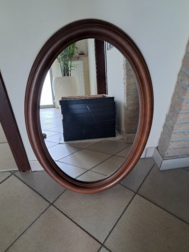 Ovalen, houten spiegel, Huis en Inrichting, Ophalen