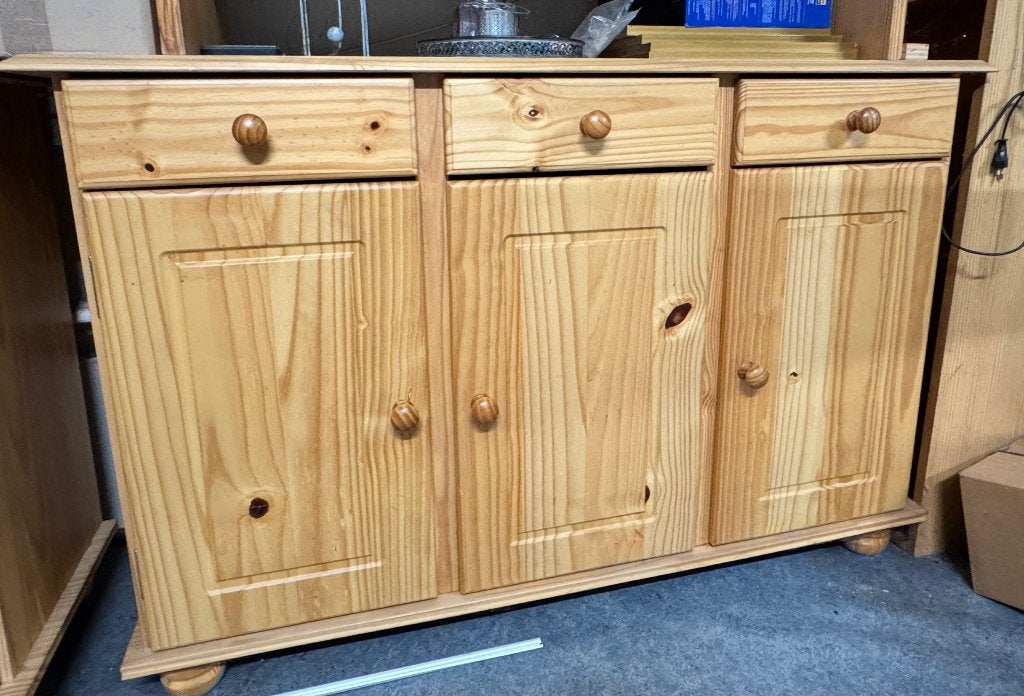 Grenen dressoir kast, Avec tiroir(s), 25 à 50 cm, 100 à 150 cm, Enlèvement