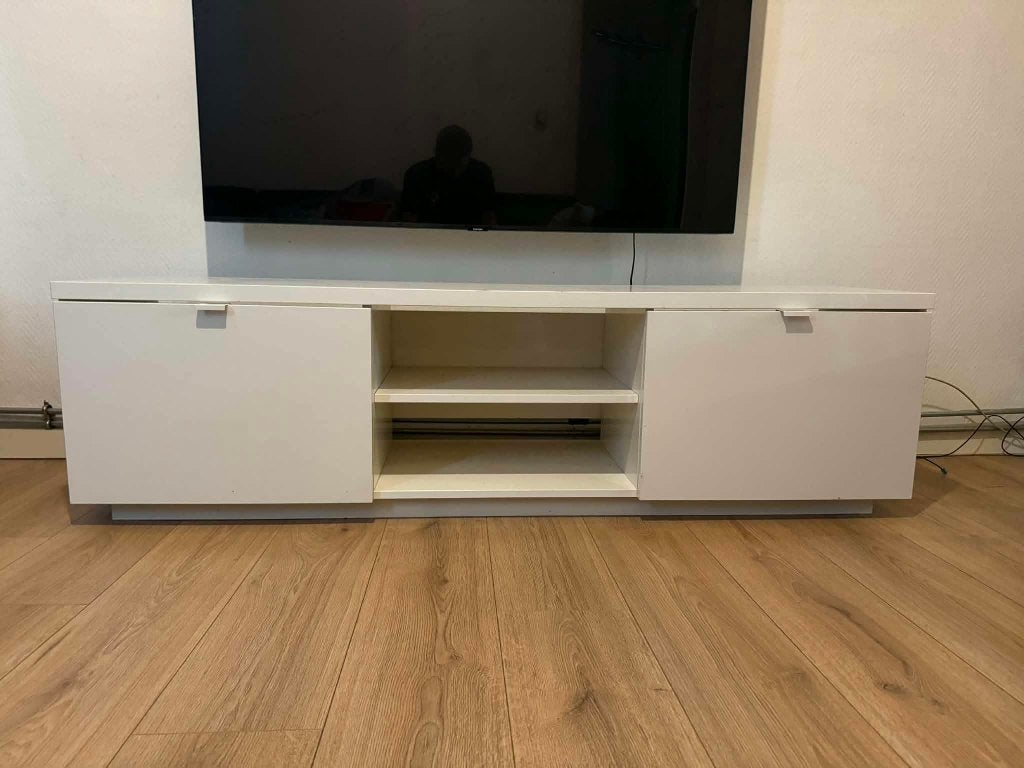 ️ Tv-meubel wit hoogglans – IKEA Besta stijl, Ophalen, Zo goed als nieuw