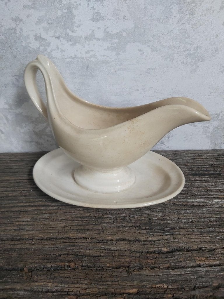 Mooie antieke  beboterde sauskom / sauciere  boch 1882-1886, Ophalen of Verzenden