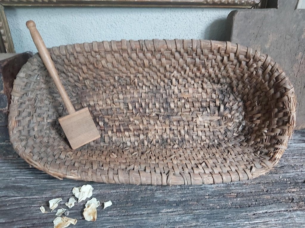 Grote oude originele handgemaakte franse rieten mand, Antiek en Kunst, Ophalen of Verzenden