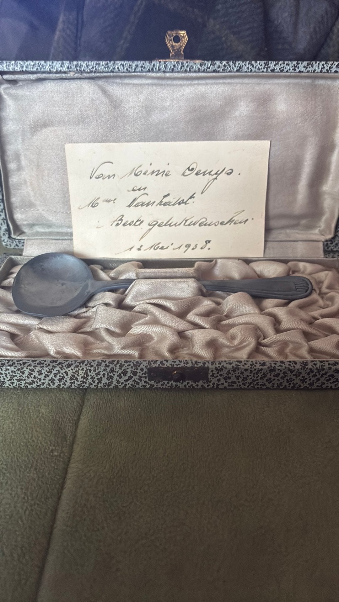 Cuillère de naissance en argent antique, Antiquités & Art, Enlèvement ou Envoi, Argent