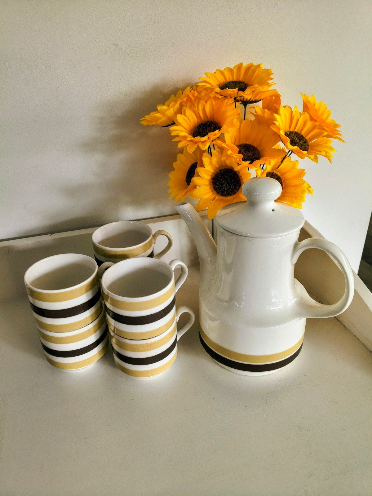 Vintage Carrigaline Irish Pottery koffieservies, Antiek en Kunst, Ophalen