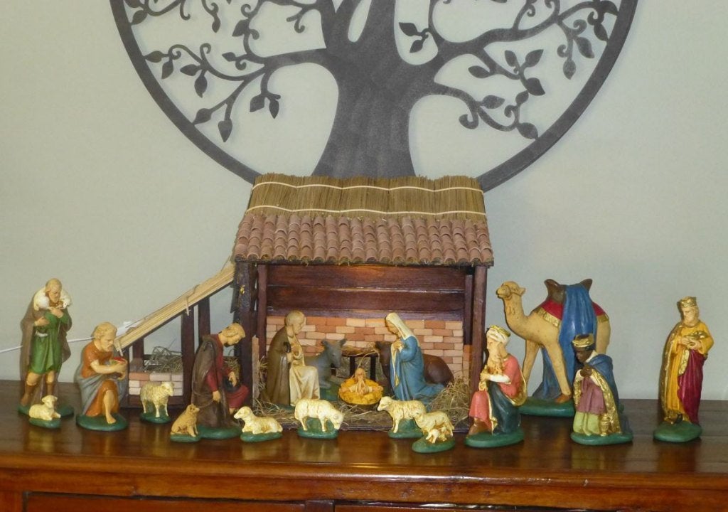 Gipsen Kerstgroep met/zonder Kerststal, Ophalen, Zo goed als nieuw