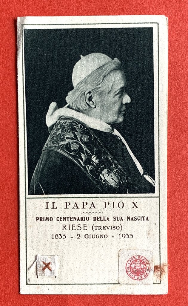 zeldzame Relikwie 1934 Relique Paus Pius X Pio X, Collections, Enlèvement ou Envoi, Utilisé, Vêtements, Christianisme | Catholique