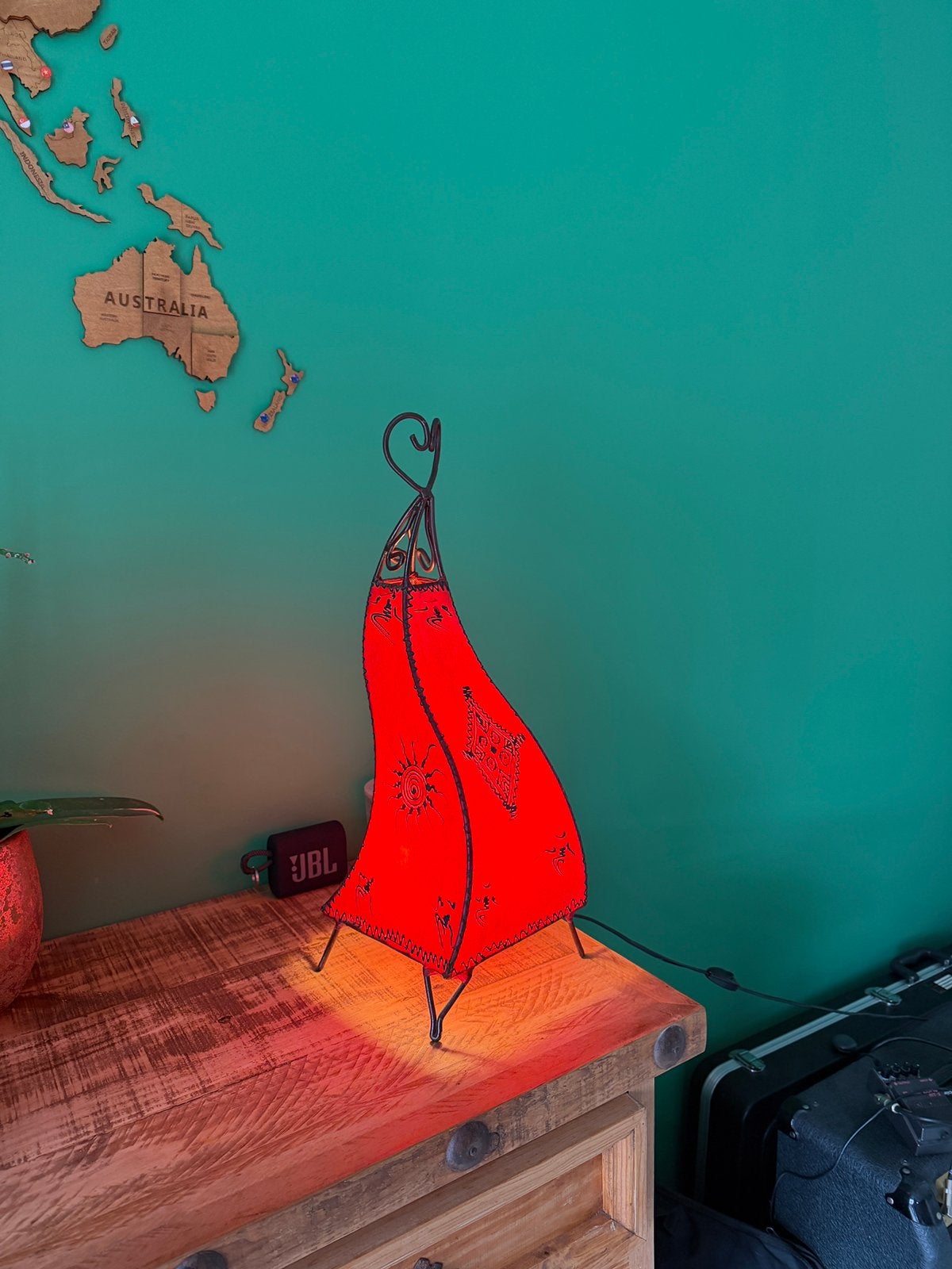 Oosterse lamp handgemaakt 30cm hoog, Huis en Inrichting, Ophalen, Zo goed als nieuw, Handgemaakt